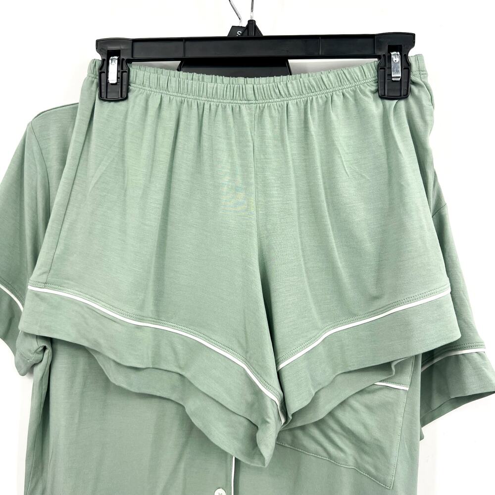 EBERJEY Gisele Relaxed Shorts PJ Set XS Eucalyptus Green TENCEL Modal NWT - Picture 8 of 13